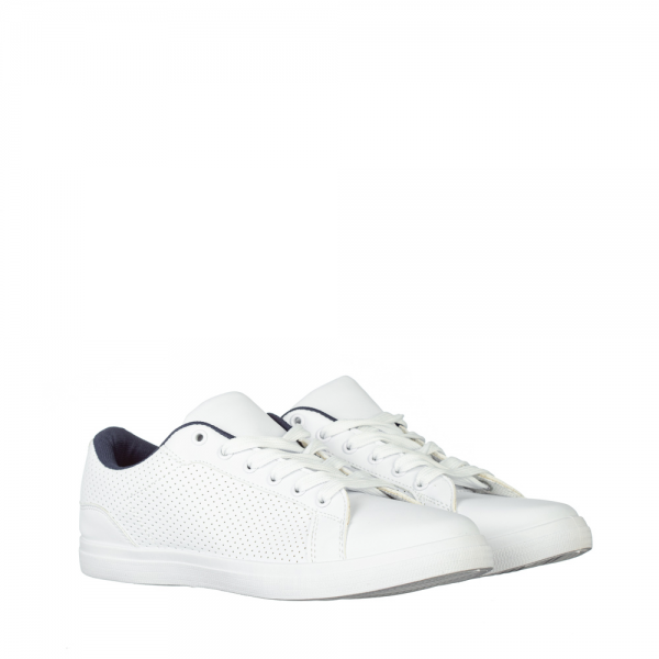 Ανδρικά αθλητικά παπούτσια Zumin λευκά  με μπλε - Kalapod.gr